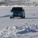 Mercedes-Benz and Mitsubishi film separate ad spots on location on frozen Canadian lakes