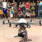 OB Management uses specialist OctoCopter filming on location in Manila slum